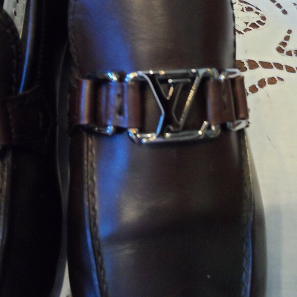 Louis Vuitton Chocolate Brown Leather Men Loafers Size 7.5 M main image 10